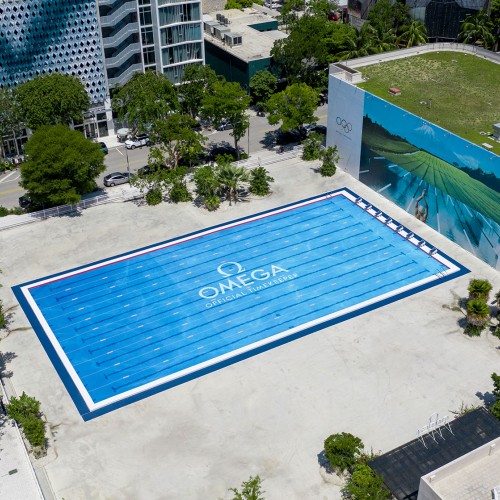 OMEGA Olympic Swimming Pool Art Installation Miami Design District